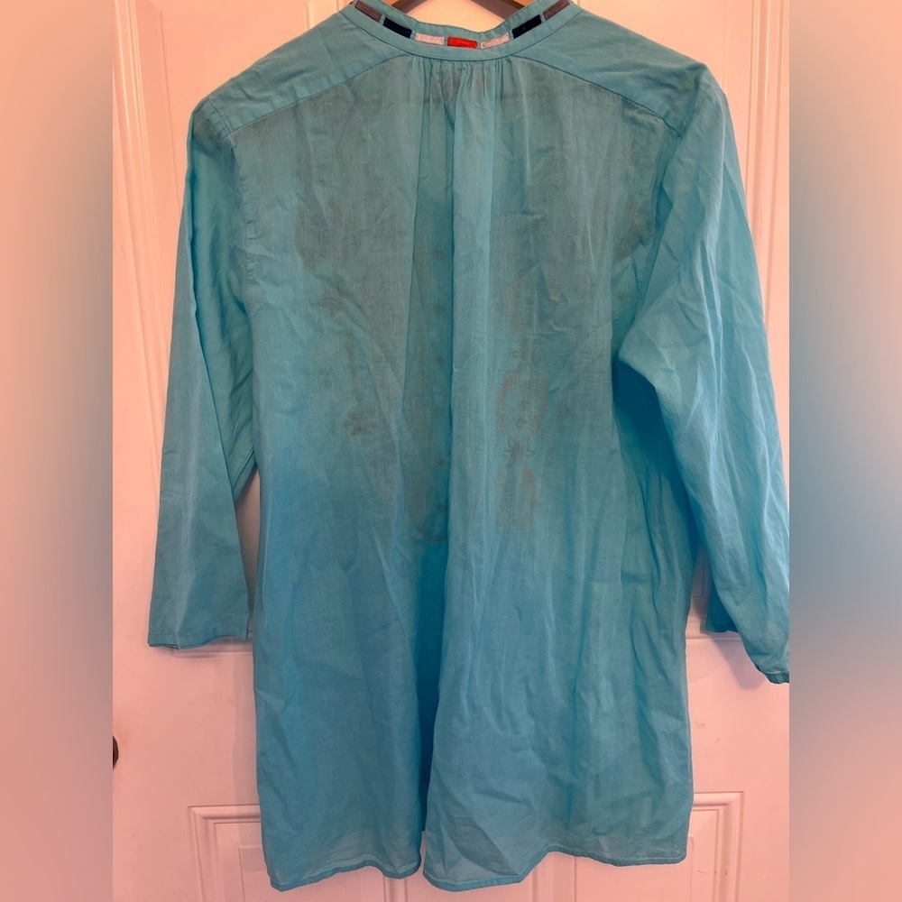 Aqua Embroidered Tunic from Fresh Produce M/L - Picture 3 of 3